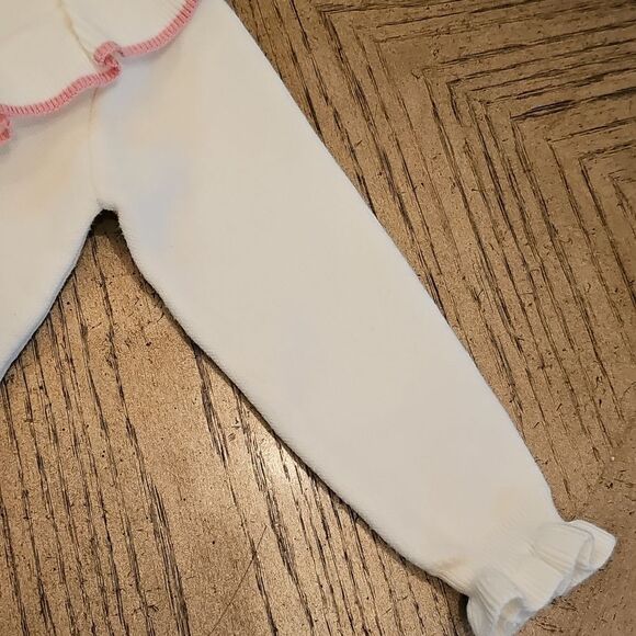 White Sweater with Pink Ruffles Size 4/5 - Picture 3 of 7